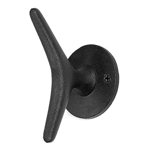 Cast Iron Coat Hooks - Boat Cleat Nautical Marine Entryway Decor Multi-Purpose Hat Towel Hanging Hook - Durable & Rust-Resistant - Includes Mounting Hardware - 4 Pack (Large, Black) - style: Boat Cleat Large (Black)