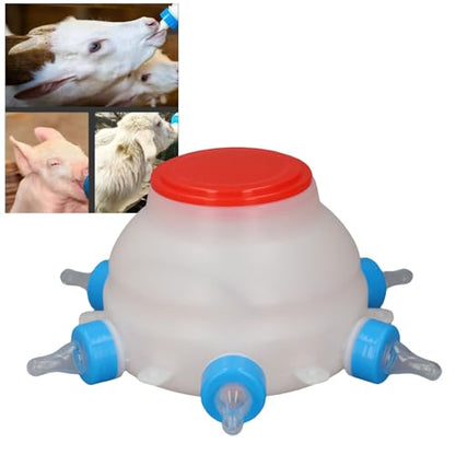 Haofy Automatic Lamb Feeding Bucket Adjustable Control, Portable Animal Milk Feeder with BPA Nipples Leak Proof Design for Piglets Sheep Goats Ideal for Farms Homesteads Veterinary Use