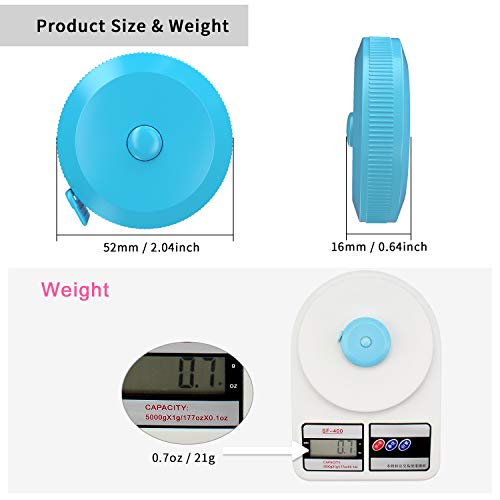 DiCUNO 60-Inch 1.5 Meter Soft and Retractable Tape Body Tailor Sewing Craft Cloth Dieting Measuring Tape (3 Pcs of Sky-Blue) - color: Sky Blue*3pcs