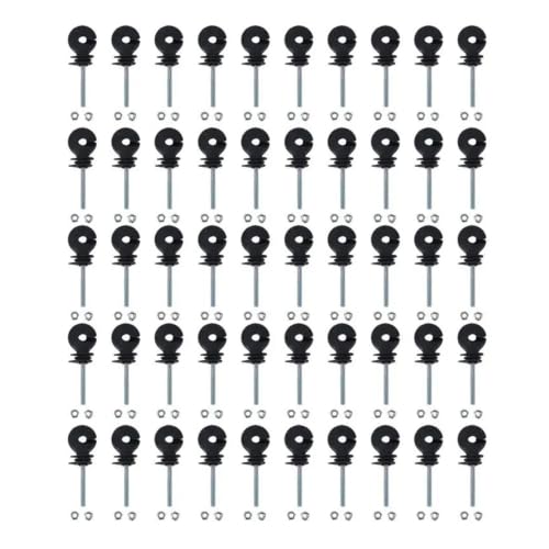 Electric Fencing Ring Insulators 50Pcs Flat Nut Insulators Electric Fence Threaded Insulation Spiral for Livestock