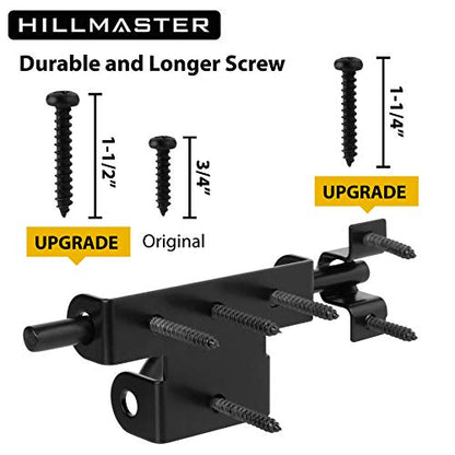 Slide Bolt Gate Latch for Wooden Fence Outdoor Gate Latch Lock with Padlock Hole, Heavy Duty Sliding Fence Door Lock, Black Barrel Bolt Latches for Wood Vinyl Fence,Gate Hardware for Barn Shed,3 Pack - size: 3 Pack