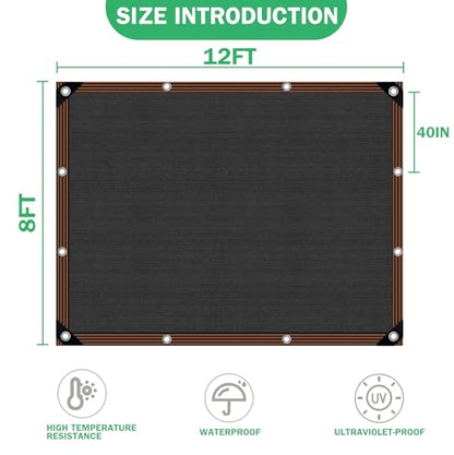 Shade Cloth - for Plants Greenhouse, 70% Sunblock Shade Sails -for Outdoor Garden Pergola Patio Lawn, Sun Protection Neting Cover for Kennel Chicken Coop Easier to Hang Plant Cover - size: 8'x12'