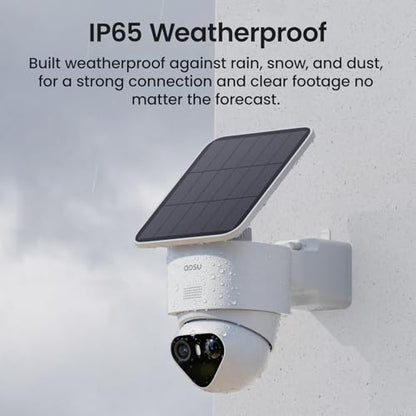 aosu T2 Ultra 4K Security Cameras Wireless Outdoor, TrueColor Night Vision, AI Triple Detection, 360° Auto Tracking, Solar Powered WiFi Camera for Home Security, 1Pack - style: SolarCam