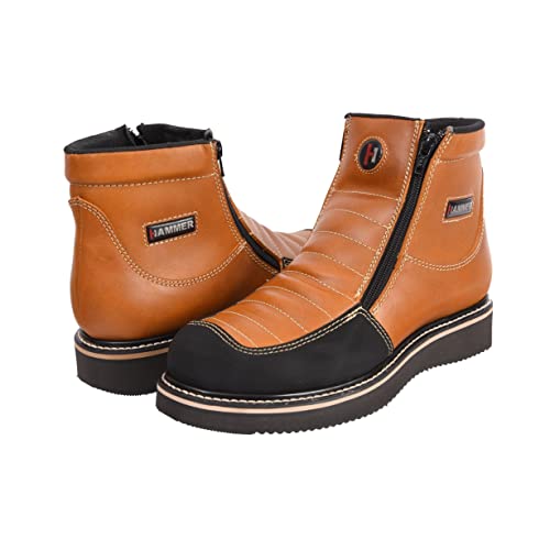 King Welt Ultra Flex 6" 338 Zipper Double Density Lightweight Men Work Boots - color: Habana, size: 7