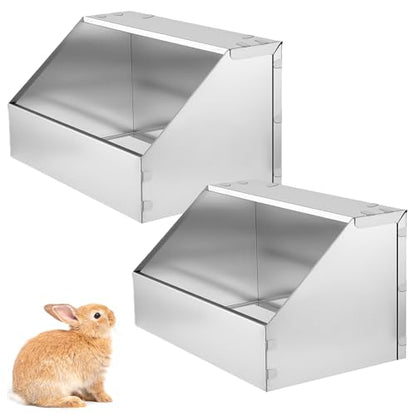 2Pack Rabbit Nesting Box,Galvanized Metal Bunny Small Animal Nest with Removable Floor,Hutch Hideout for Breeding,Durable Easy to Clean Rabbitry Supplies for Rabbits Guinea Pig Small Animals