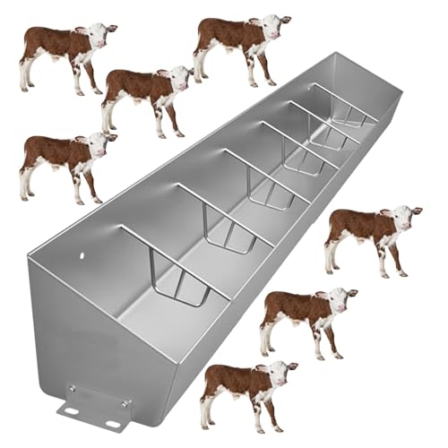 Stainless Steel Livestock Trough - Durable Farm Animal Feeder, 200cm Long, Versatile Wall or Ground Mount, Efficient Water & Feed Solution for Cattle, Horses & Livestock Care - size: 200cm Long/7 Bits
