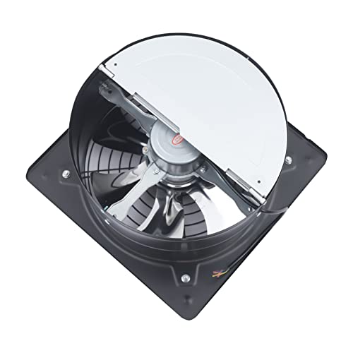 DNYSYSJ 12 inch Industrial Fan, 125W 1559CFM High Airflow Low Noise 12 in Exhaust Fan Ventilation Extractor Fan Axial Fan Ductless Bathroom Exhaust Fan Ventilation For Kitchen, Basements, Garage - color: black,12"