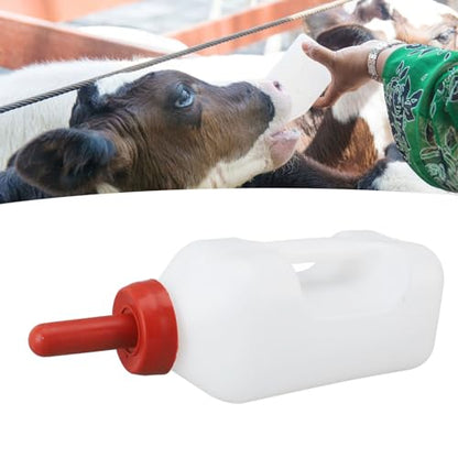 2L Calf Feeding Bottle Thicken Leakproof Silicone Nipple Calf Nursing Feeding Supplies with Handle for Farm Pasture Durable Plastic Design Easy to Hold and Use (Horizontal Milk Pot) - size: Horizontal Milk Pot
