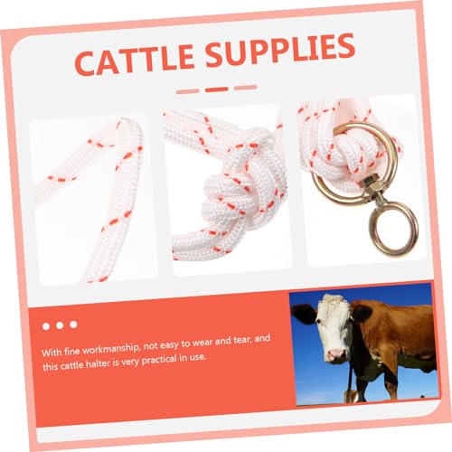 Hemoton Cattle Show Supplies Lightweight Cattle Halter Collar Rope Braided Headstall for Easy