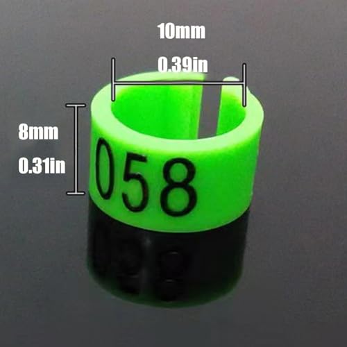 100pcs Foot Bands - 8/10/12mm Poultry Leg Straps, 10 Colors, No. 001-500 Poultry Leg Straps for Chicken, Duck, Pigeon 10mm (0.39in) 001-100 - color: 10mm (0.39in)001-100