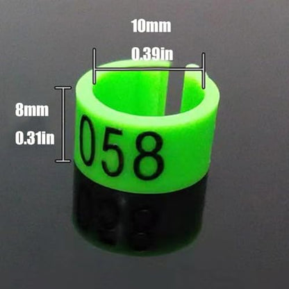 100pcs Foot Bands - 8/10/12mm Poultry Leg Straps, 10 Colors, No. 001-500 Poultry Leg Straps for Chicken, Duck, Pigeon 10mm (0.39in) 001-100 - color: 10mm (0.39in)001-100