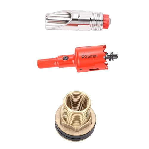 Jiawu Automatic Nipple Waterer, Stainless Steel and Copper Water Nipple Drinker with Connector and Drill Bit for Livestock Pigs Goats Swine Piglets