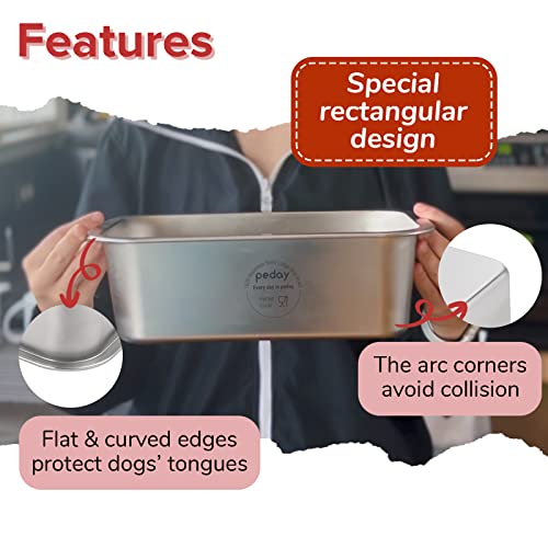 PEDAY 1.2 Gallon Large Dog Water Bowl, 18/8 Human Grade Stainless Steel - Silver Classic - color: Silver Classic, size: 1.2 gallon
