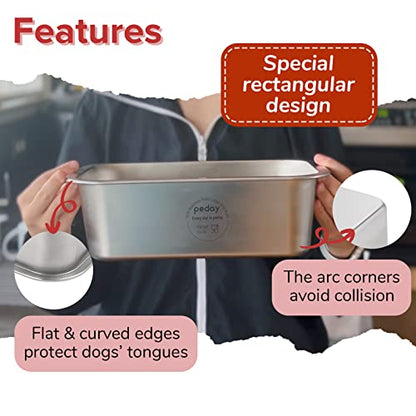 PEDAY 1.2 Gallon Large Dog Water Bowl, 18/8 Human Grade Stainless Steel - Silver Classic - color: Silver Classic, size: 1.2 gallon