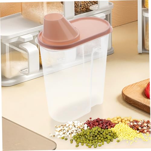Airtight Plastic Grain Storage Container with Lid Large Cereal Box for Oatmeal Rice and Dry Food Organization Easy-pour Design for Kitchen Use
