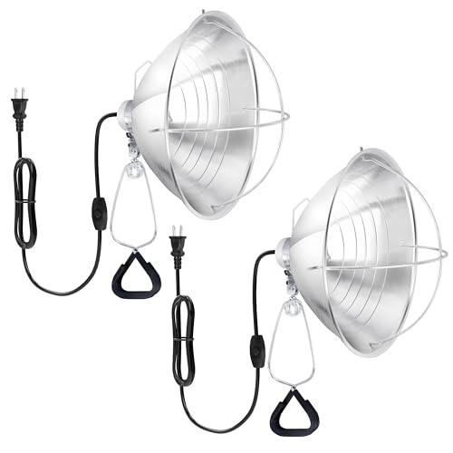 Simple Deluxe Clamp Lamp Light and Bulb Guard with Detachable 10.5 Inch Aluminum Reflector up to 250 Watts E26 Socket (No Bulb Included), 6 Feet Cord, UL Listed, 2 Pack - size: 10.5 Inch (250 Watts), style: 2 Pack