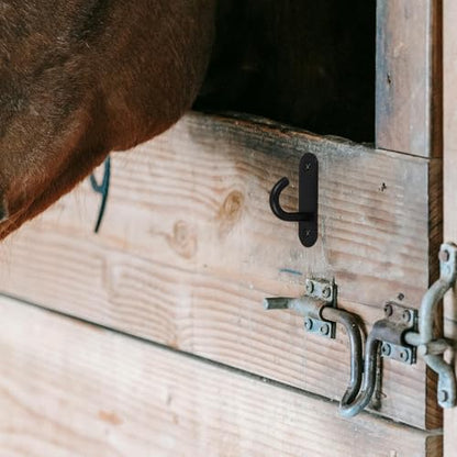 4pcs Compact Dark Stable Feeding Bucket Hangers Wall-Mounted Livestock Bucket Hooks for Horse Stalls and Farm Barn Accessories