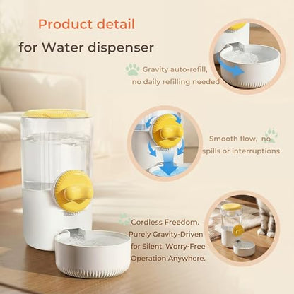 34oz Hanging Gravity Auto-Refill Water Bowl for Small Animal Cage | Visible Water Level, Keeps Floor Space Clear, Secure Cage-Mounted Placement, Detachable for Routine Cleaning - color: Yellow