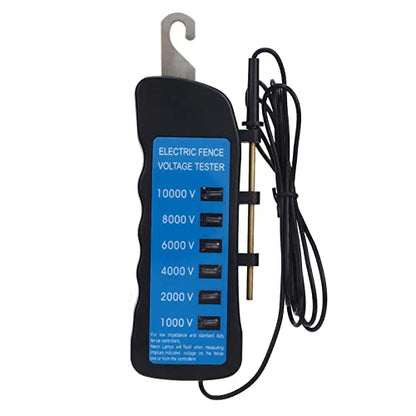 Electric Fence Tester Voltage Meter 10000V,Water Proof,Portable Tool with 6Pcs Light,Abs and Copper Construction,for Farm and Garden Use