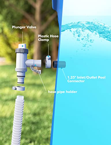 【PATENTED】MASCARRY Above Ground Swimming Pool Hose Adapter with Plunger Valve and Pipe Holder - Replacement Parts for Pool Pump System (2 PACK) - style: 2 PACK