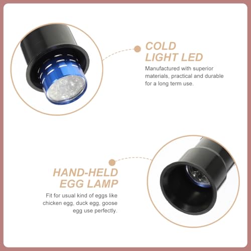 Handheld Egg Candler with Cold Led Light for Chicken Duck Goose Egg Incubation and Hatching Portable Candling Lamp for Farm Testing - color: Blue