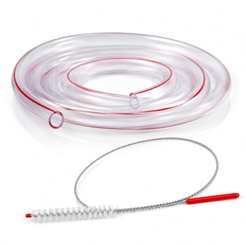 Premium Food-Grade Milk Hose, Clear, BPA Free, Flexible Tubing with 59-Inch Cleaning Brush for Dairy Applications (5/8" Hose + Brush) - size: 5/8" Hose + Brush