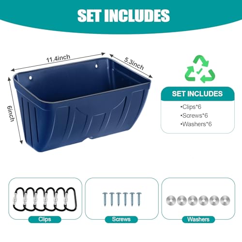Chicken Feeder Waterer,Duck Feeder,Hanging Goat Feeder,5 Quart*3 Pack,Blue | Feeder Trough for Sheep Poultry Dog Livestock,Fences & Walls Feeder Trough,Easy to clean,Easy to install,Includes clips - color: 3 Pack Blue