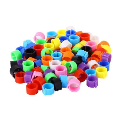 generic 100 Pcs Poultry Leg Rings, 10 Colors Poultry Foot Rings Bird Identification Leg Bands Clip-on Rings for Birds, Ducks and Chickens Diameter 8 MM(Multicolor)