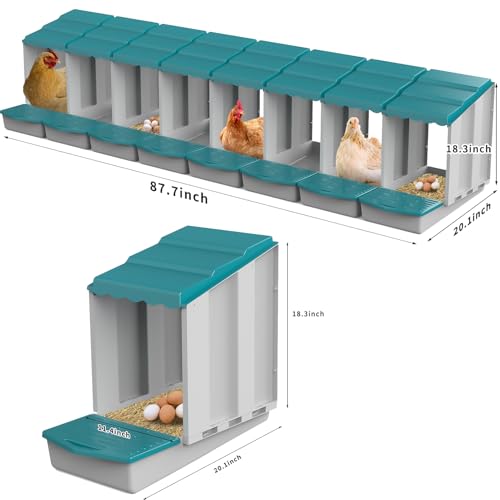 Nesting Boxes for Chickens, Chicken Nesting Boxes with Egg Collection & Perch for Easy Picking Protecting Eggs, Nesting Boxes for Laying Eggs with 8 Compartments - size: 8 Compartments