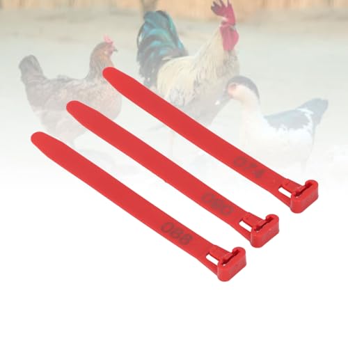 Semme Reusable Chicken Leg Bands Numbered 100 for Easy Poultry Identification Ideal for Ducks Chicks Pigeons Geese (Green) (Red) - color: Red