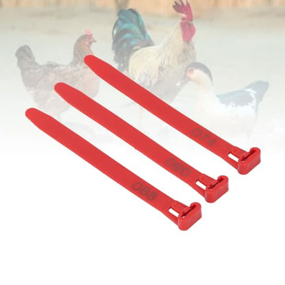 Semme Reusable Chicken Leg Bands Numbered 100 for Easy Poultry Identification Ideal for Ducks Chicks Pigeons Geese (Green) (Red) - color: Red