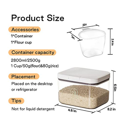Flour Storage Container - 2.8L Keep Your Flour Fresh and Conveniently Accessible - color: 2.8 L