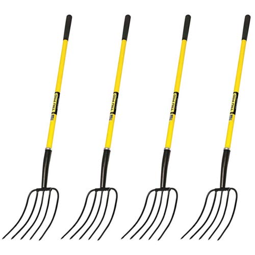 Truper 30323 / BJ-5f - 50" (1.27 mt) Manure Fork, 5 Tines, Fiberglass Handle, 9" (22.8 cm) Grip (4)