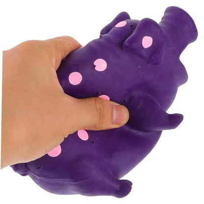 Pig-Shaped Dog Chew with Built Squeaker Biting Resistant Medium Dog Teething Plaything for Furniture Protection and Interactive Fun Easy to Clean Purple Latex