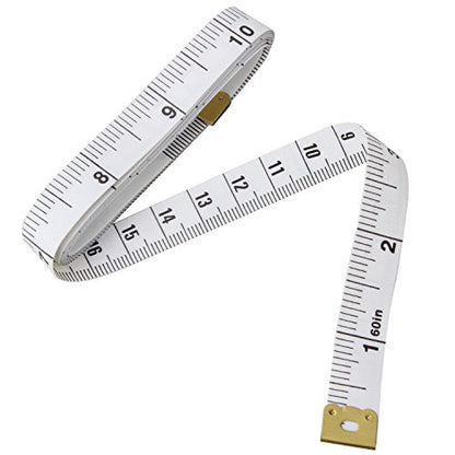 Wisdompro 2 Packs 60-Inch(150cm) Soft Tape Measure for Sewing Tailor Cloth, Body Measurement(Indexed in Metric and Standard Units) - White - color: 60 Inch, 2 Packs White