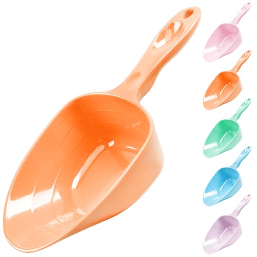 Melamine Pet Food Measuring Scoop, 1 Cup 1/2 Cup 1/4 Cup with Clear Measurement Lines for Dog, Cat, Bird, and Rabbit, Durable, Ergonomic Handle, Dishwasher safe-Orange - color: Orange