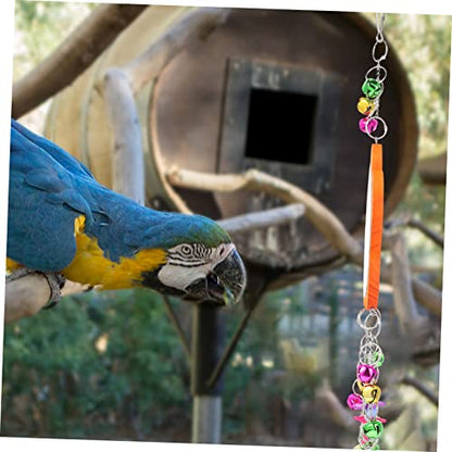HANABASS 1pc Pet Cage Accessory Bird Mirror Toy Bells Chicken Decorations Hanging Mirror for Chickens