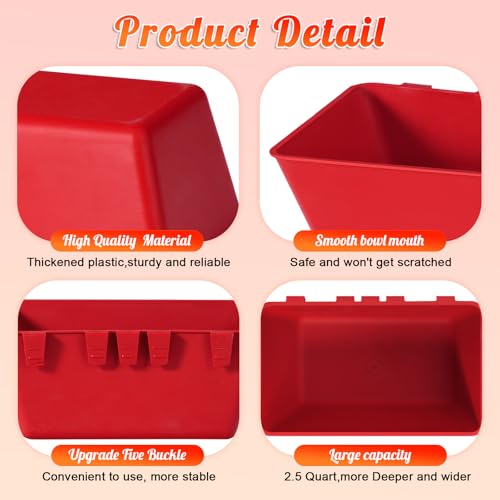 4 Pack Chicken Cage Cup 2.5 Quart Hanging Chicken Feeder | Chicken Waterer Trough,Hanging Fence Cage Feed Trough for Poultry Livestock,for Duck Goose Rabbit Duck Pigeon Bird Quail Pet