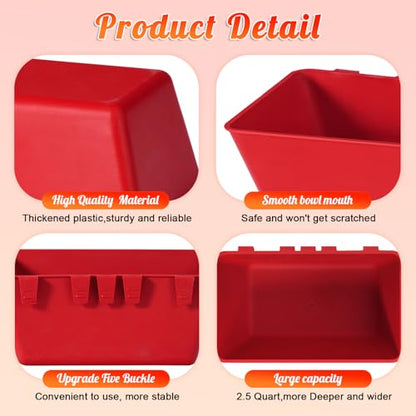 4 Pack Chicken Cage Cup 2.5 Quart Hanging Chicken Feeder | Chicken Waterer Trough,Hanging Fence Cage Feed Trough for Poultry Livestock,for Duck Goose Rabbit Duck Pigeon Bird Quail Pet