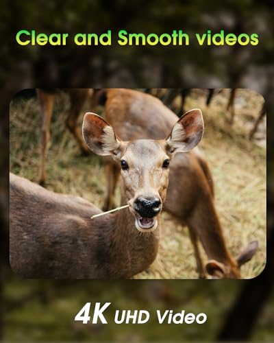 KJK Trail Camera 4K 64MP WiFi Bluetooth Game Camera, Night Vision Wildlife Hunting Camera, 0.1s Trigger Motion Activated, IP67 Waterproof, 130° Wide Angle for Deer & Farm Security