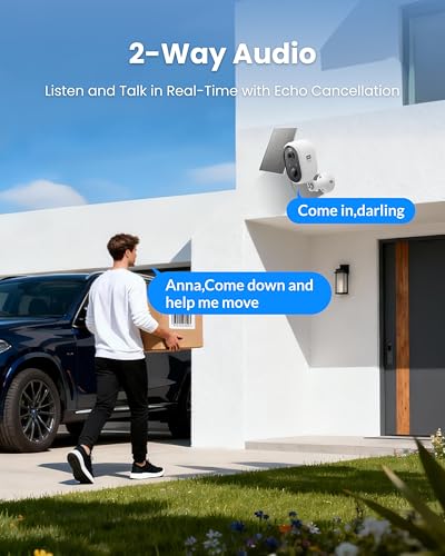 Solar Security Camera Outdoor Wireless, 5MP(3K) Color Night Vision, Battery Powered PIR Motion Detection,2.4GHz WiFi Cameras for Home Surveillance, Light and Sound Alarm, 2-Way Audio, Waterproof - style: 5MP 1 pack