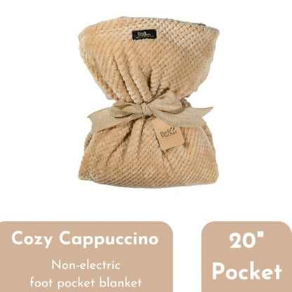 PediPocket Patented Foot Pocket Blanket – 50” x 70” with 20” Deep Foot Pocket, Plush Velvety Fleece Blanket,Everyday Luxurious Comfort, Machine Washable,Gift Idea – Cozy Cappuccino (Non-Electric) - color: Cozy Cappuccino