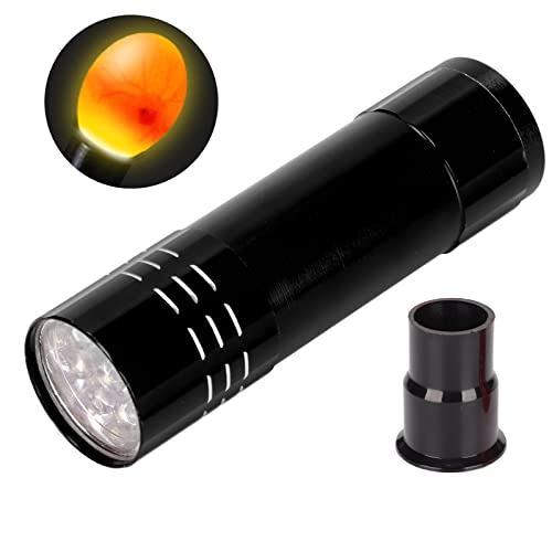 Egg Candler for Chicken Eggs, Light LED Cool Light Candler Candling Checker Lamp Incubator Chicken Lamp for Quail Goose Dark Canary All (Black) - color: Black