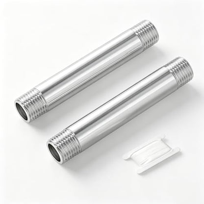 TAISHER 2Pcs Stainless Steel Pipe Fittings, 1/2" NPT x 1/2" NPT Male Threaded, 6" Length Nipple Cast Pipe - size: 1/2" MNPT 2pcs