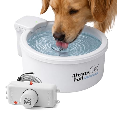Always Full® 9” Dog Water Bowl with Wall Unit, Self Refilling Clean Filtered Water System, App Enabled Smart Hydration Tracking, Automatic Water Bowl for Dogs and Cats - size: 9" Bowl, style: Wall Unit