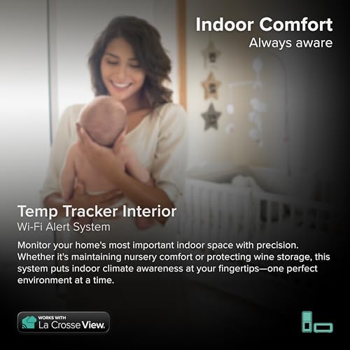 Temp Tracker Interior Wi-Fi Alert System with the Bridge Gateway and an Interior Temperature and Humidity Display with Comfort Meter - size: Small