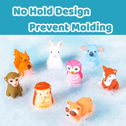 XY-WQ Bath Toys No Hole, for Infants 6-12& Toddlers 1-3, No Hole Bathtub Toys (Animal C, 8 Pcs with Mesh Bag) - style: Animal Ⅲ