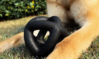 Tuff Pupper SuperChewer Extremely Tough Cage Ball for Dogs | 2X Tennis Ball Size | Natural Rubber | Tough Toy for Aggressive Chewers | Heavy Duty for Medium Large Breed | Strong but NOT Indestructible