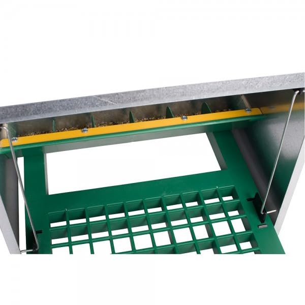 Hatching Time Treadle Chicken Feeder – 26 lb Capacity – Weight-Activated Outdoor Poultry Feeder – Rodent-Resistant, Galvanized Metal, Weatherproof Design for Chickens, Ducks, Game Birds - size: 26 Pound