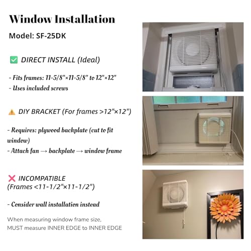 10 Inch Window Shutter Exhaust Fan,11.6 x 11.6 Inch Cutout, 406CFM 35W Wall-Mounted Ventilation Air Intake Extractor for Bathroom Home - color: 11.6 Inch Cutout